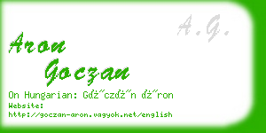 aron goczan business card